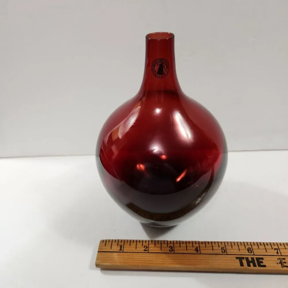 IKEA, Hand Blown, Red Color, Bud Vase Very Nice